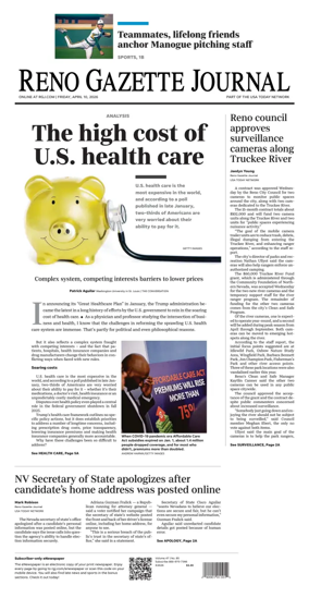 Cover of Reno Gazette Journal