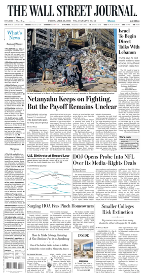 Cover of The Wall Street Journal