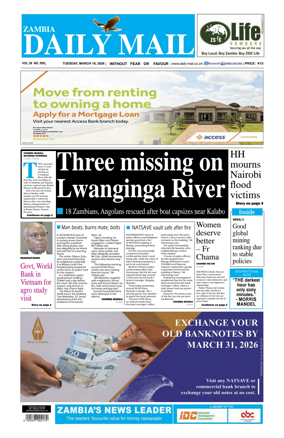 Cover of Zambia Daily Mail