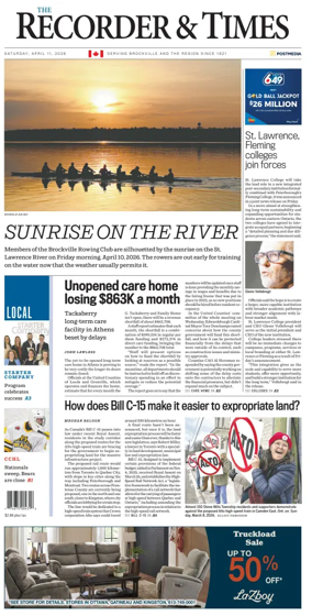 Cover of The Recorder & Times (Brockville)