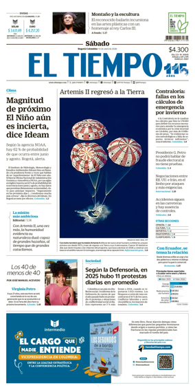 Cover of El Tiempo (Bogota)