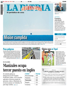 Cover of La Patria (Colombia)