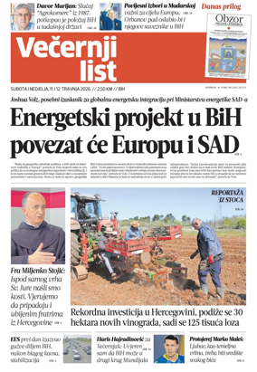 Cover of Vecernji list BiH