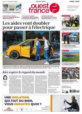 Cover of Ouest France (Angers / Segre)