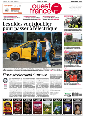 Cover of Ouest-France (Fougeres Vitre)