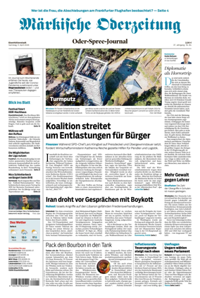 Cover of Markische Oderzeitung Eisenhuttenstadt