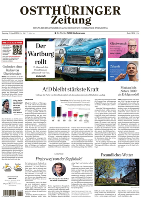 Cover of Ostthuringer Zeitung (Landkreis Saalfeld-Rudolstadt)