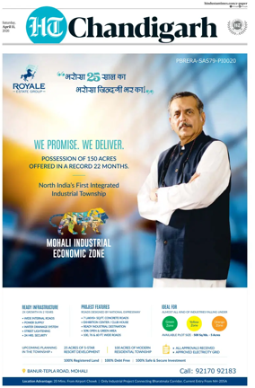 Cover of Hindustan Times (Chandigarh) - Live