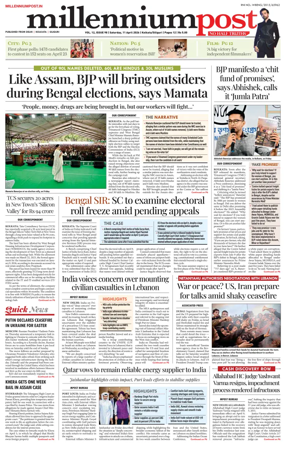 Cover of Millennium Post (Kolkata)