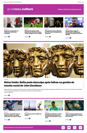 Cover of Euronews Culture and Sport (Portuguese)