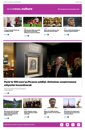 Cover of Euronews Culture and Sport (Turkish) Compiled Edition