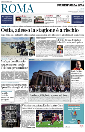 Cover of Corriere della Sera (Roma)