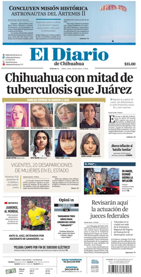 Cover of El Diario de Chihuahua