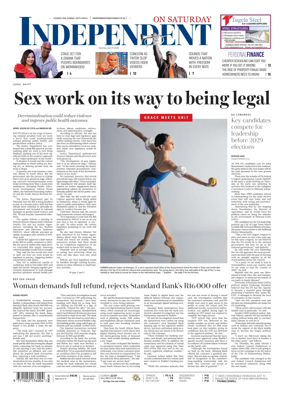 Cover of The Independent on Saturday