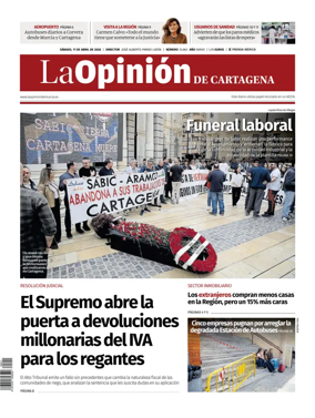 Cover of La Opinion de Murcia (Cartagena)