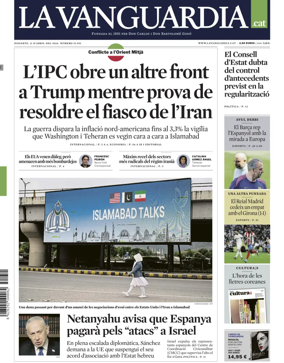 Cover of La Vanguardia (Catalonia - 1st edition)
