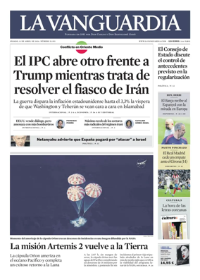 Cover of La Vanguardia