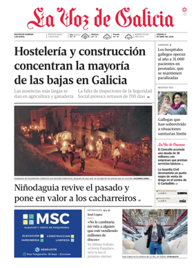 Cover of La Voz de Galicia (Ourense)