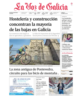 Cover of La Voz de Galicia (Pontevedra)