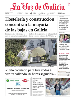 Cover of La Voz de Galicia (Viveiro)