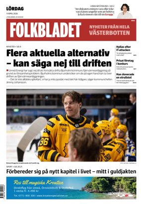 Cover of Folkbladet Vasterbotten