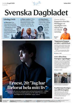 Cover of Svenska Dagbladet