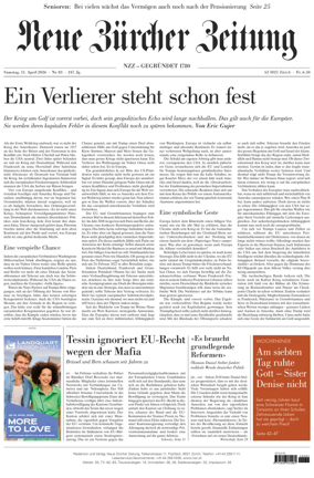 Cover of Neue Zurcher Zeitung
