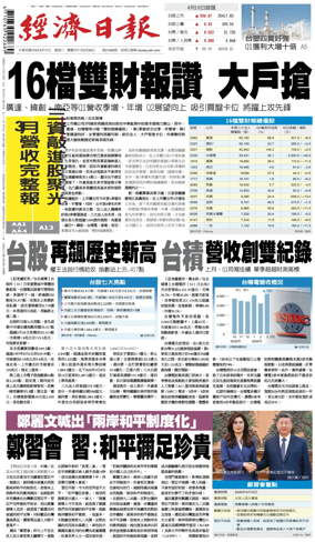 Cover of Economic Daily News (Taiwan)
