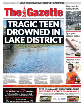 Cover of Blackpool Gazette