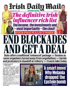 Cover of Irish Daily Mail