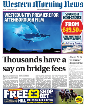 Cover of Western Morning News (Saturday)