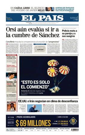 Cover of El Pais (Uruguay)