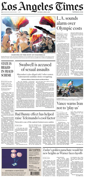 Cover of Los Angeles Times