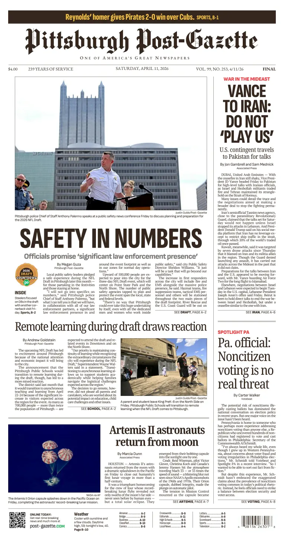 Cover of Pittsburgh Post-Gazette