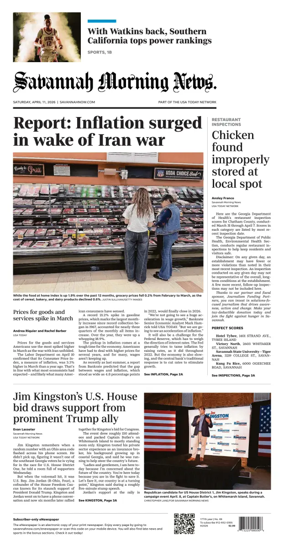 Cover of Savannah Morning News