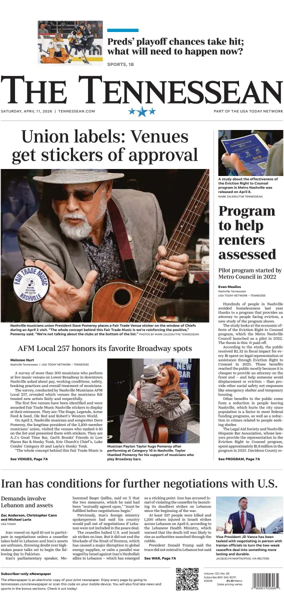 Cover of The Tennessean