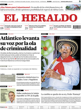 Cover of El Heraldo (Colombia)