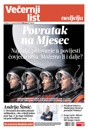Cover of Vecernji list - Zagreb