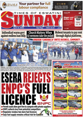 Cover of Times of Eswatini Sunday