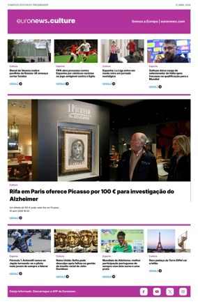 Cover of Euronews Culture and Sport (Portuguese)