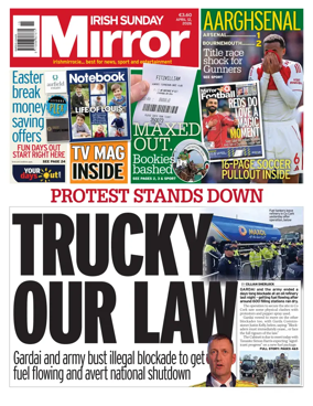 Cover of Irish Sunday Mirror