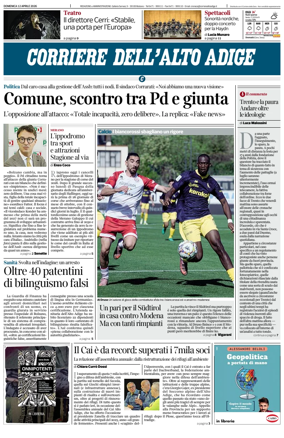 Cover of Corriere dell'Alto Adige