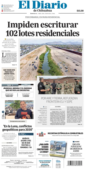 Cover of El Diario de Chihuahua