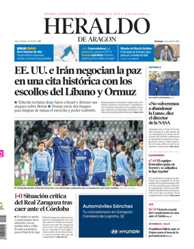 Cover of Heraldo de Aragon