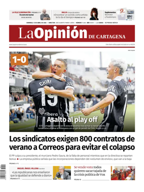 Cover of La Opinion de Murcia (Cartagena)