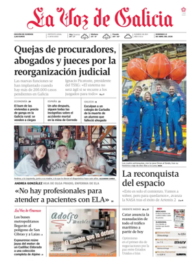 Cover of La Voz de Galicia (Ourense)