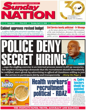 Cover of Daily Nation Newspaper