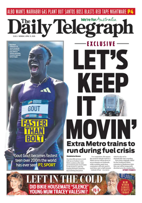 Cover of The Daily Telegraph (Sydney)