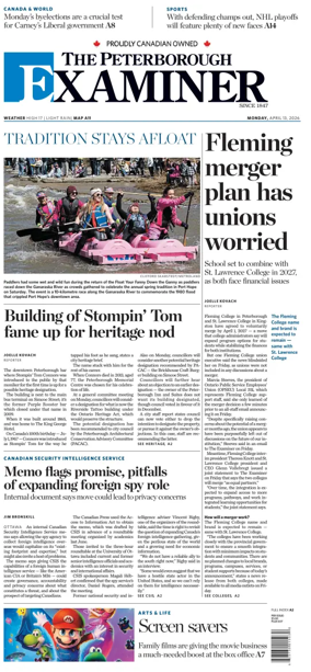 Cover of The Peterborough Examiner