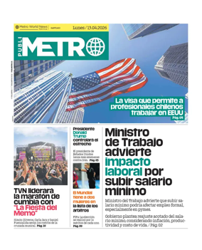 Cover of Publimetro Chile